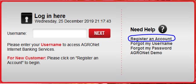 Register Agrobank Online