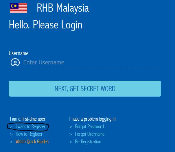 Online first-time banking rhb register Cara Daftar