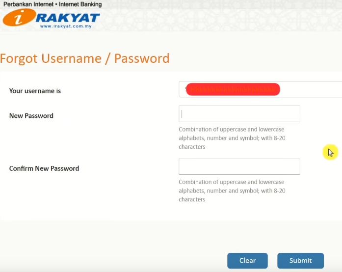 Tukar Password iRakyat