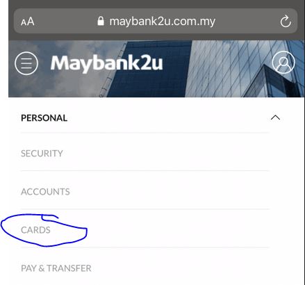 Tukar Kad ATM Maybank Online