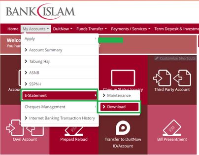 Cetak Statement Bank Islam Online